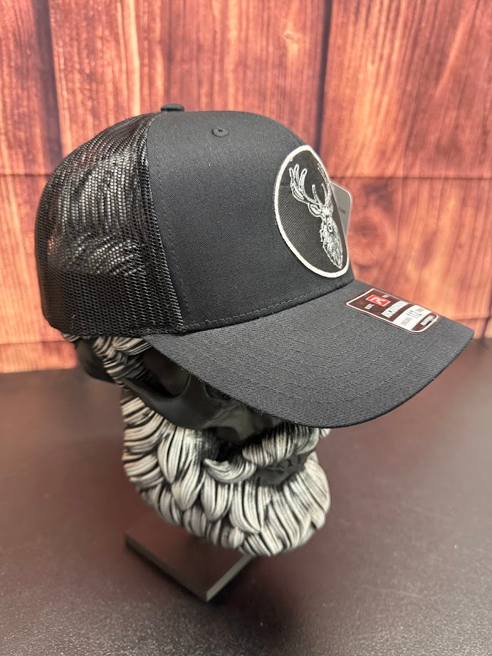 Bearded Buck Deer Hunting Richardson Trucker Hat Guys