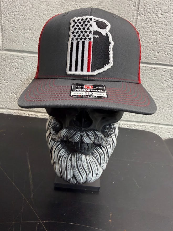 Bearded Fireman Richardson Hat American Beard Flag With Red Stripe