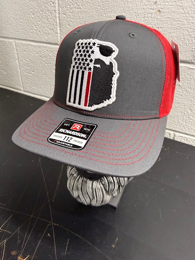 Bearded Fireman Richardson Hat American Beard Flag With Red Stripe