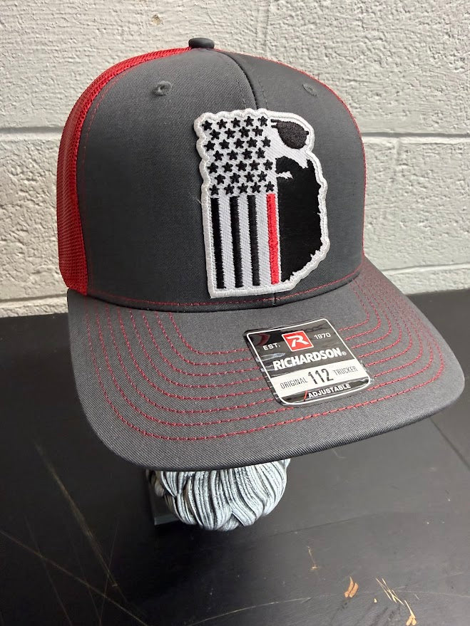 Bearded Fireman Richardson Hat American Beard Flag With Red Stripe
