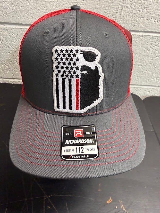 Bearded Fireman Richardson Hat American Beard Flag With Red Stripe