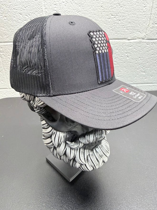 Bearded American Flag Bearded Richardson Trucker Hat