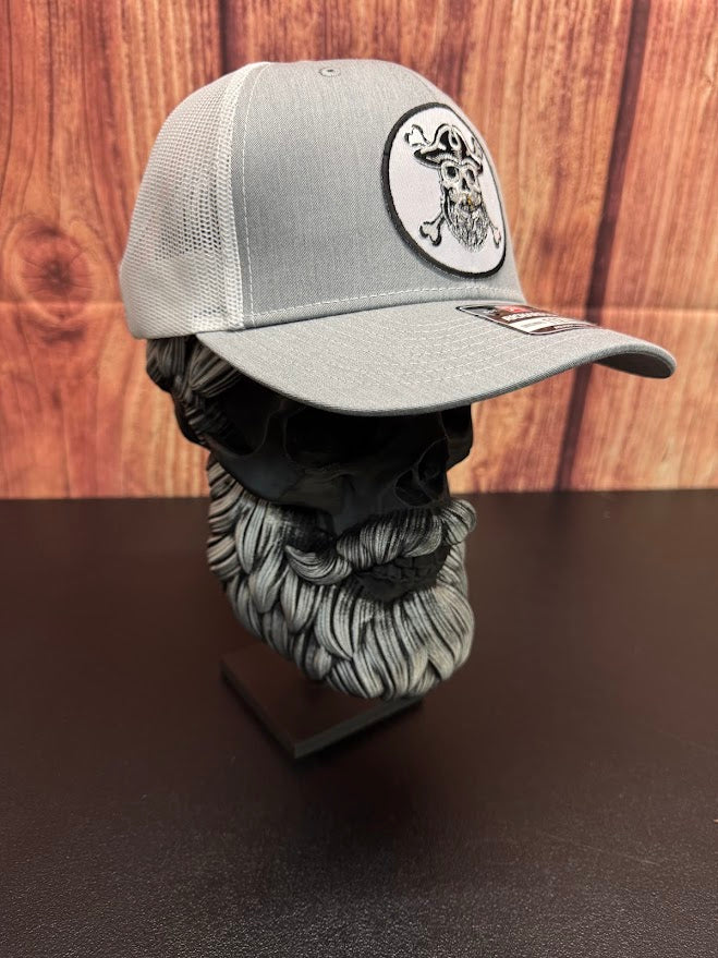 Bearded Skull Pirate And Crossbones Trucker Hat