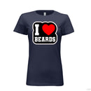 I Love Beards Bella Tee Shirt For The Ladies NAVY - FRONT