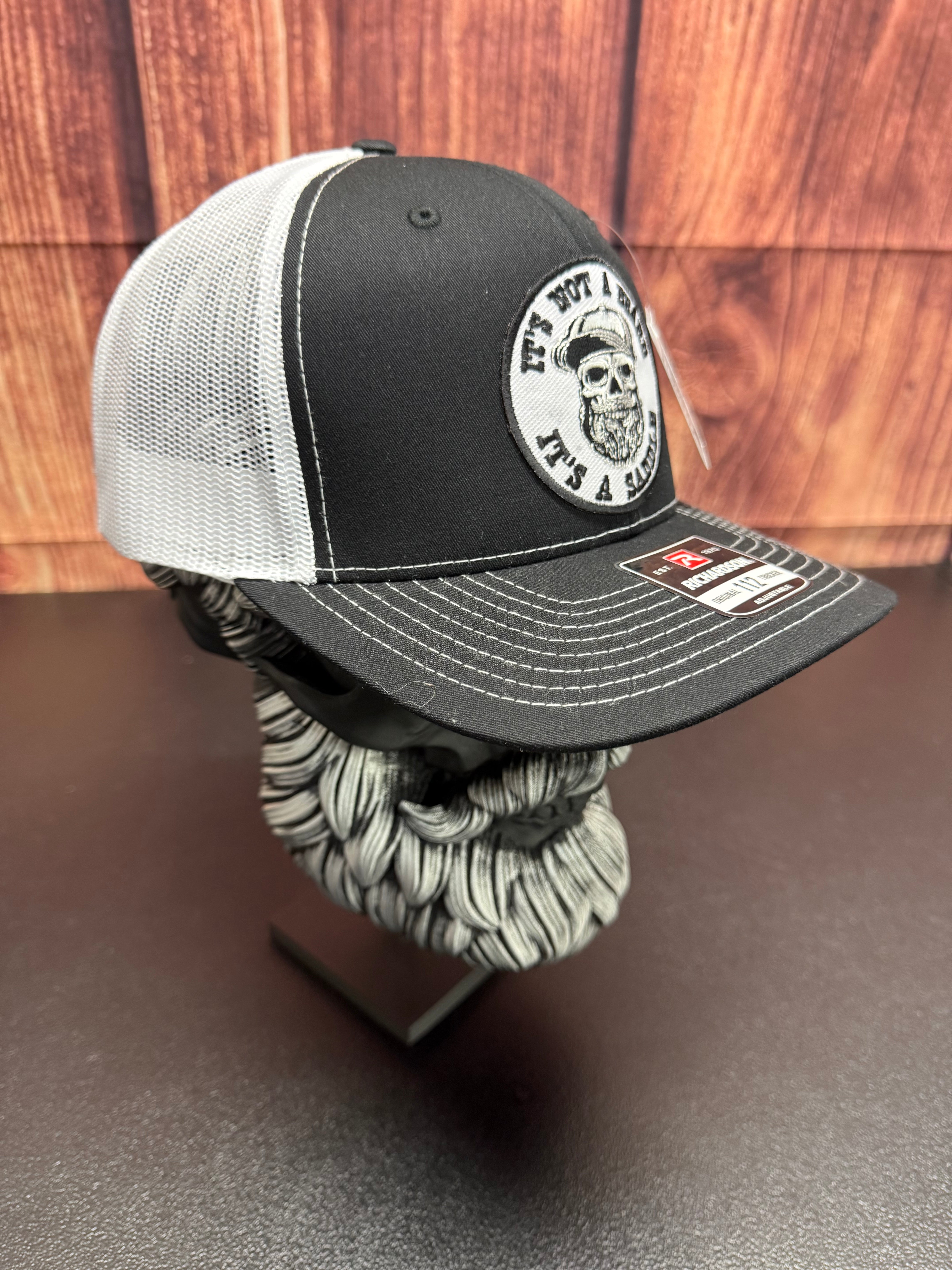It's Not A Beard It A Saddle Bearded Skull On Richardson Hat