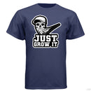 Just Grow It Funny Beard Hanes Tee Shirt NAVY - FRONT