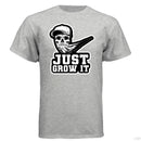 Just Grow It Funny Beard Hanes Tee Shirt ASH - FRONT