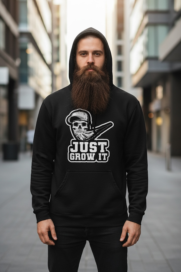 Just Grow It Funny Beard Hoodie