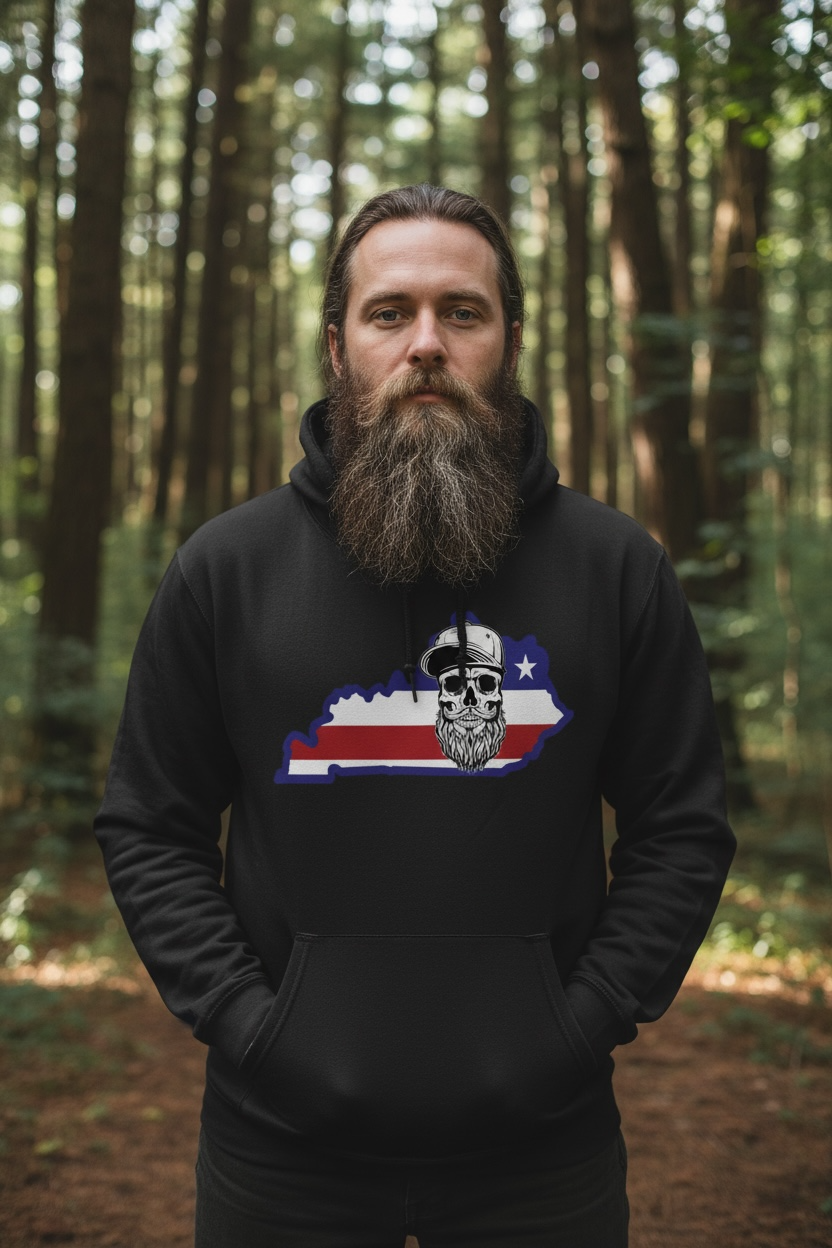 Kentucky Bearded Skull Hoodie