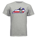 Kentucky Bearded Skull Pride T-Shirt – Bold Style for True Beard Lovers  LIGHT STEEL - FRONT