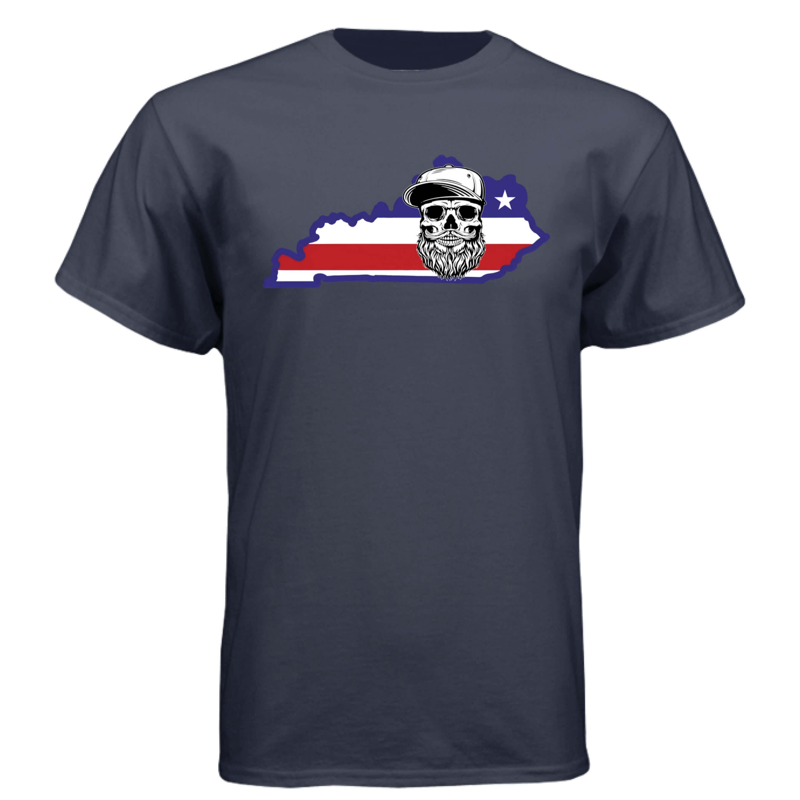 Kentucky Bearded Skull Pride T-Shirt – Bold Style for True Beard Lovers  Athletic Navy - FRONT