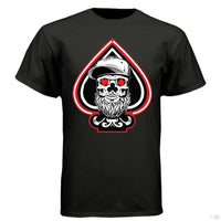 King of Aces Bearded Skull Hanes T Shirt Black