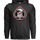King of Aces Bearded Skull Hoodie BLACK - FRONT