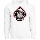 King of Aces Bearded Skull Hoodie WHITE - FRONT