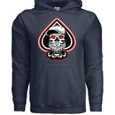 King of Aces Bearded Skull Hoodie NAVY - FRONT