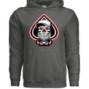 King of Aces Bearded Skull Hoodie CHARCOAL - FRONT