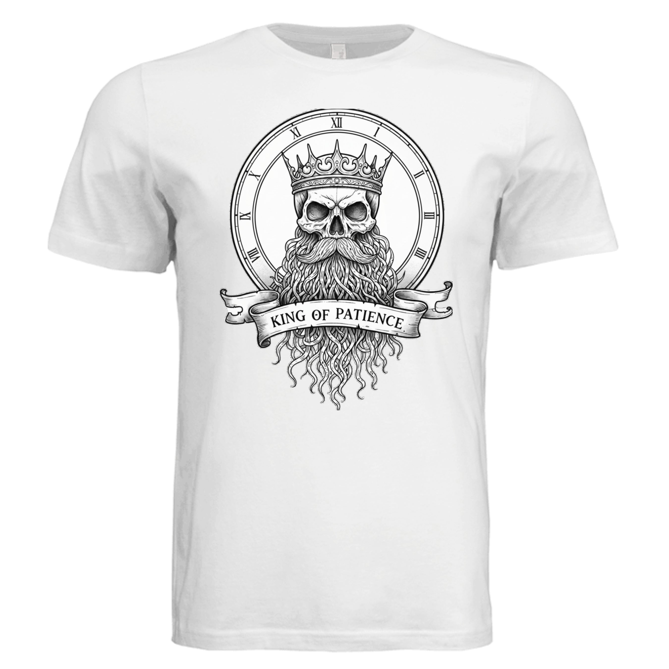 King of Patience Gothic Beard T-Shirt Symbol of Timeless Wisdom
WHITE - FRONT