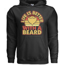 Life is Better with a Beard Vintage Hoodie For Beard Guys BLACK - FRONT