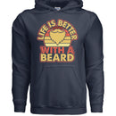 Life is Better with a Beard Vintage Hoodie For Beard Guys NAVY - FRONT