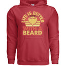 Life is Better with a Beard Vintage Hoodie For Beard Guys RED - FRONT