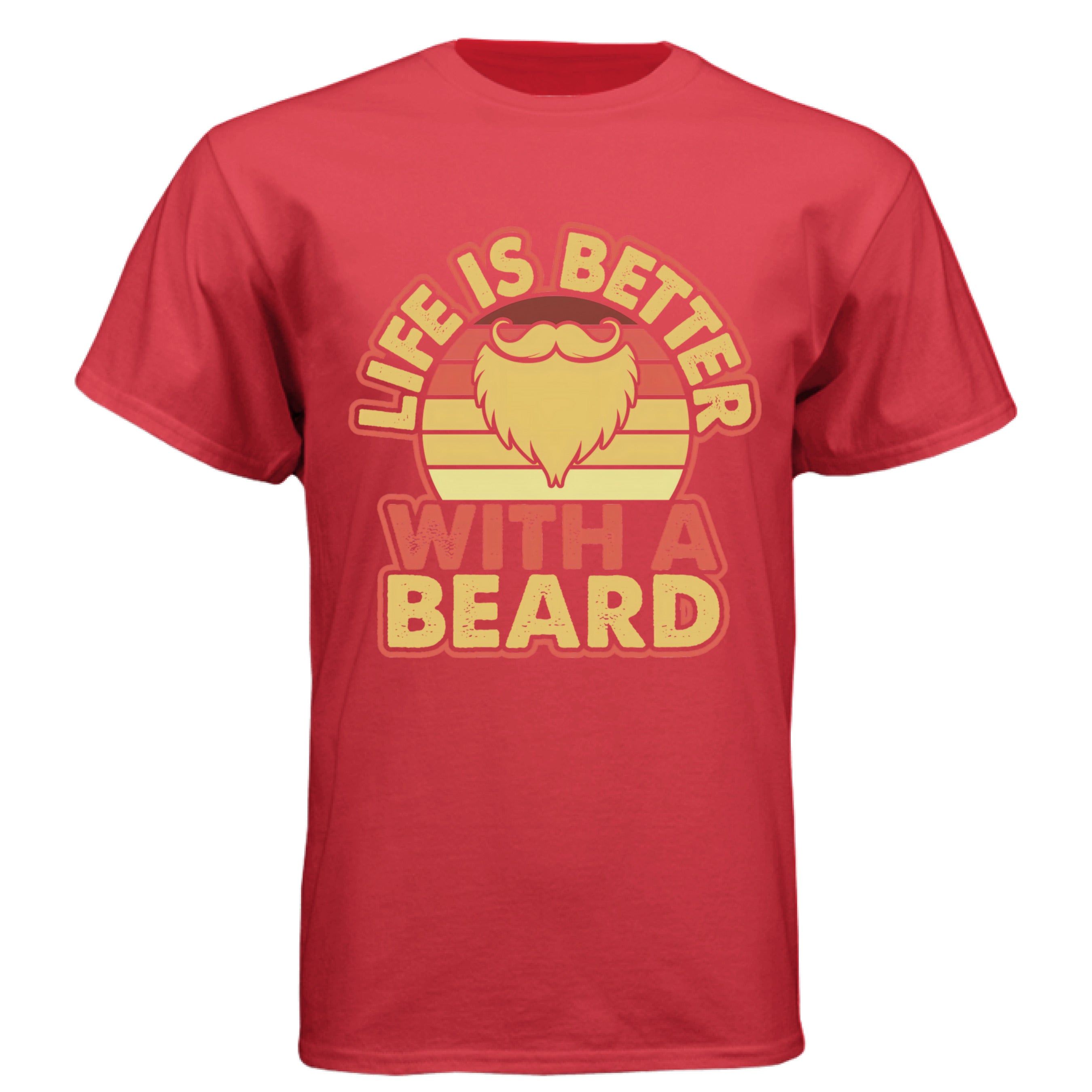 Life is Better with a Beard Vintage Style Quote DEEP RED - FRONT