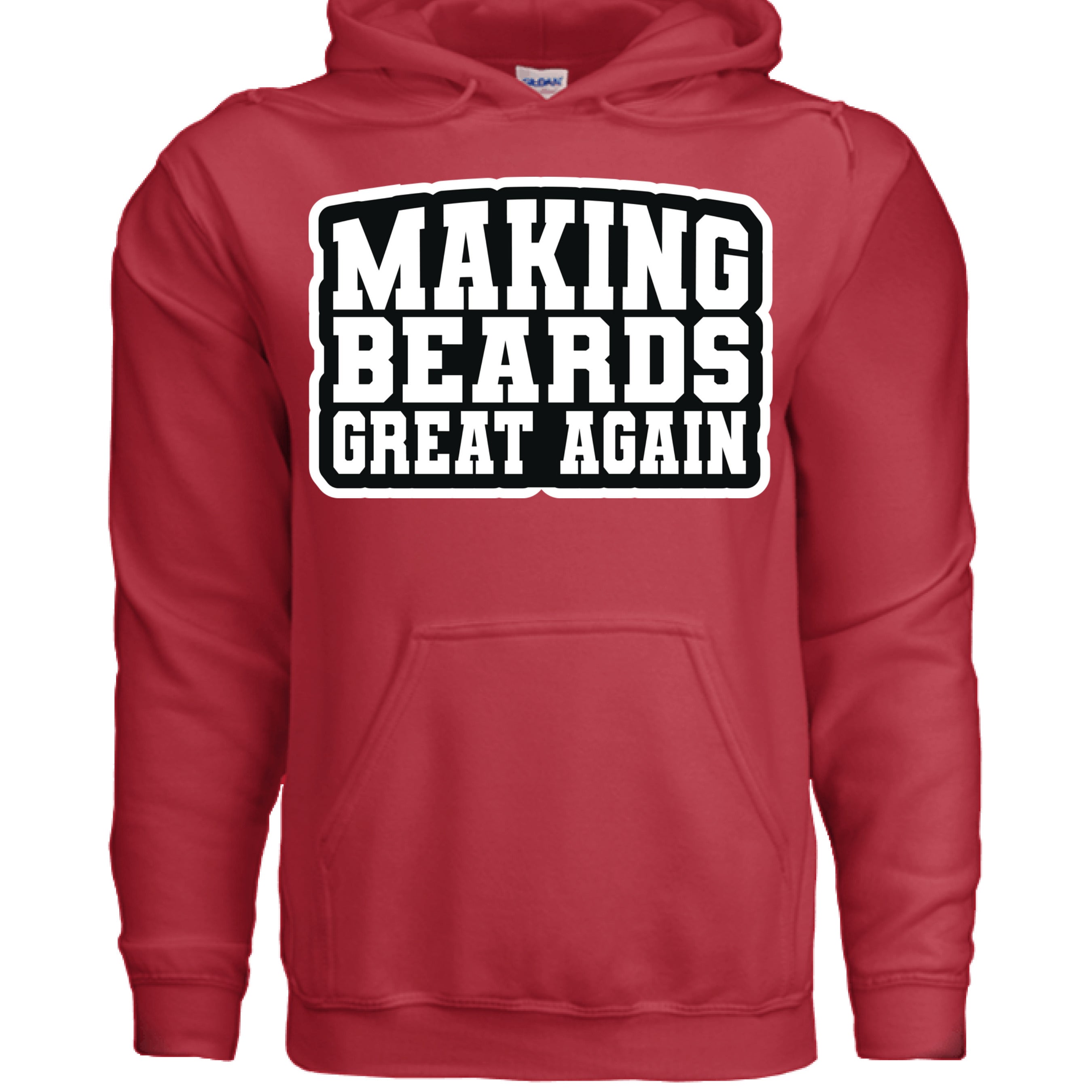 Making Beards Great Again Hoodie Funny Bearded Enthusiast Design RED - FRONT