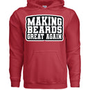 Making Beards Great Again Hoodie Funny Bearded Enthusiast Design RED - FRONT