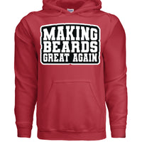 Making Beards Great Again Hoodie Funny Bearded Enthusiast Design RED - FRONT