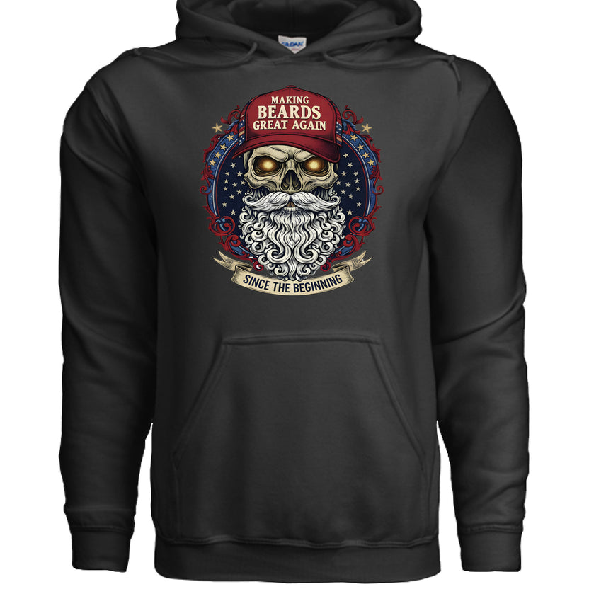 Making Beards Great Again Hoodies Bearded Skull Hoodie Patriotic Flair