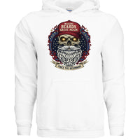Making Beards Great Again Hoodies Bearded Skull Hoodie Patriotic Flair WHITE - FRONT