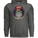 Making Beards Great Again Hoodies Bearded Skull Hoodie Patriotic Flair CHARCOAL - FRONT