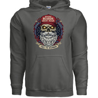 Making Beards Great Again Hoodies Bearded Skull Hoodie Patriotic Flair CHARCOAL - FRONT