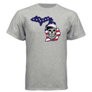 Michigan Bearded Skull Tee – Great Lakes Beard Pride LIGHT STEEL - FRONT