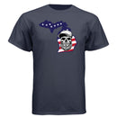 Michigan Bearded Skull Tee – Great Lakes Beard Pride Athletic Navy - FRONT