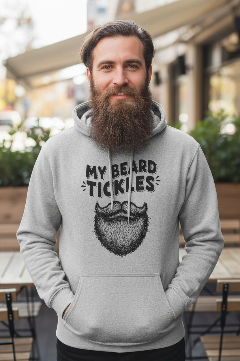 My Beard Tickles Bearded Playful Hoodie Beard Humor