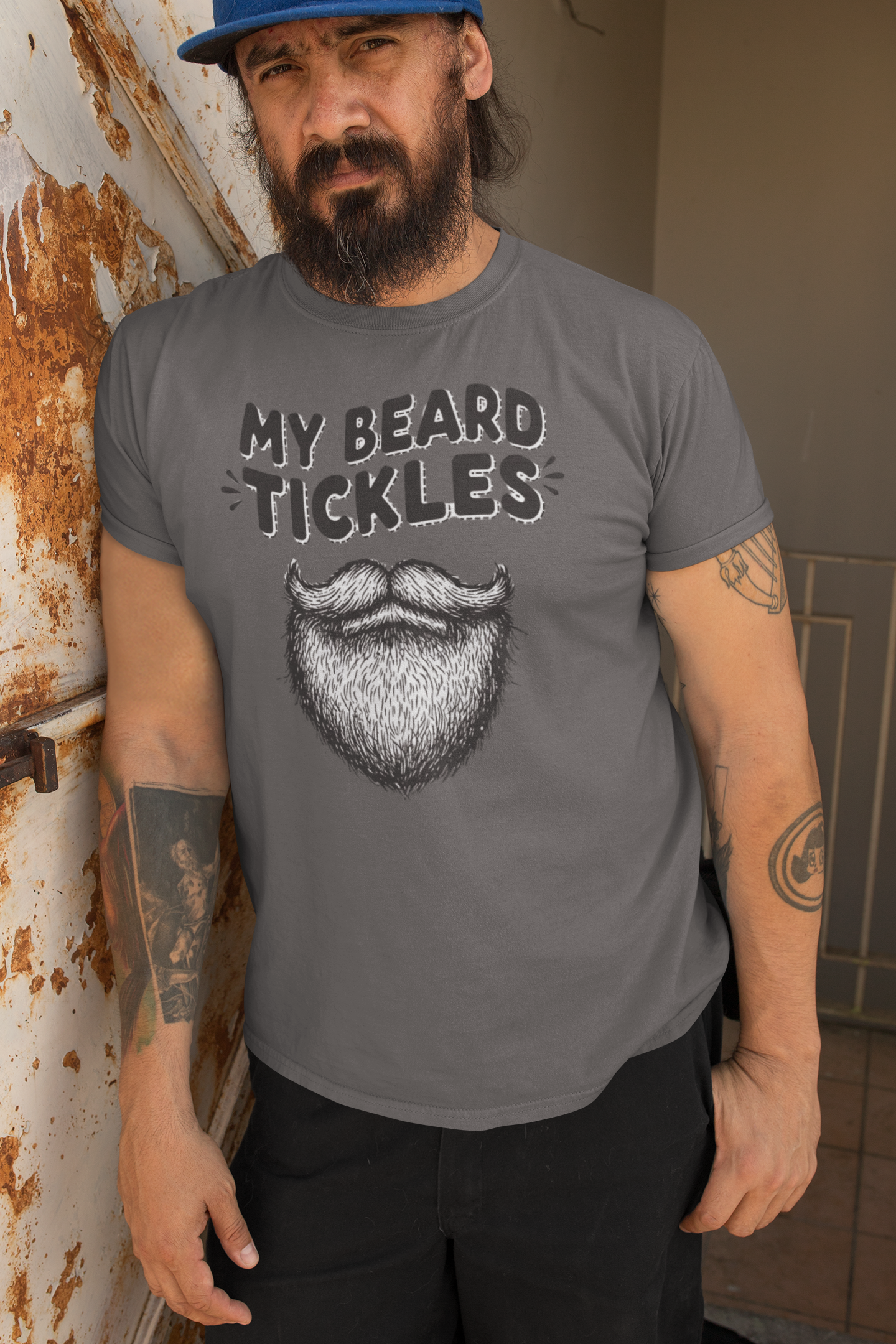 My Beard Tickles Bearded Playful Tee Shirt Beard Humor 