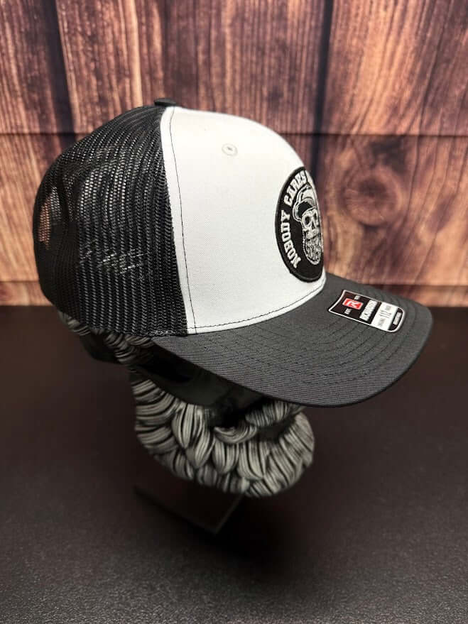 Nobody Cares Work Harder Bearded Skull Richardson Hat – Beard Guys