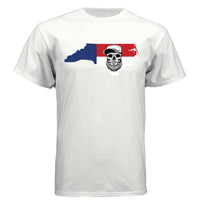 North Carolina Bearded Skull Tee – Bold Style for the Bearded Tar Heel WHITE - FRONT