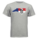 North Carolina Bearded Skull Tee – Bold Style for the Bearded Tar Heel LIGHT STEEL - FRONT
