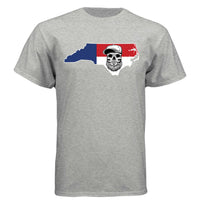 North Carolina Bearded Skull Tee – Bold Style for the Bearded Tar Heel LIGHT STEEL - FRONT
