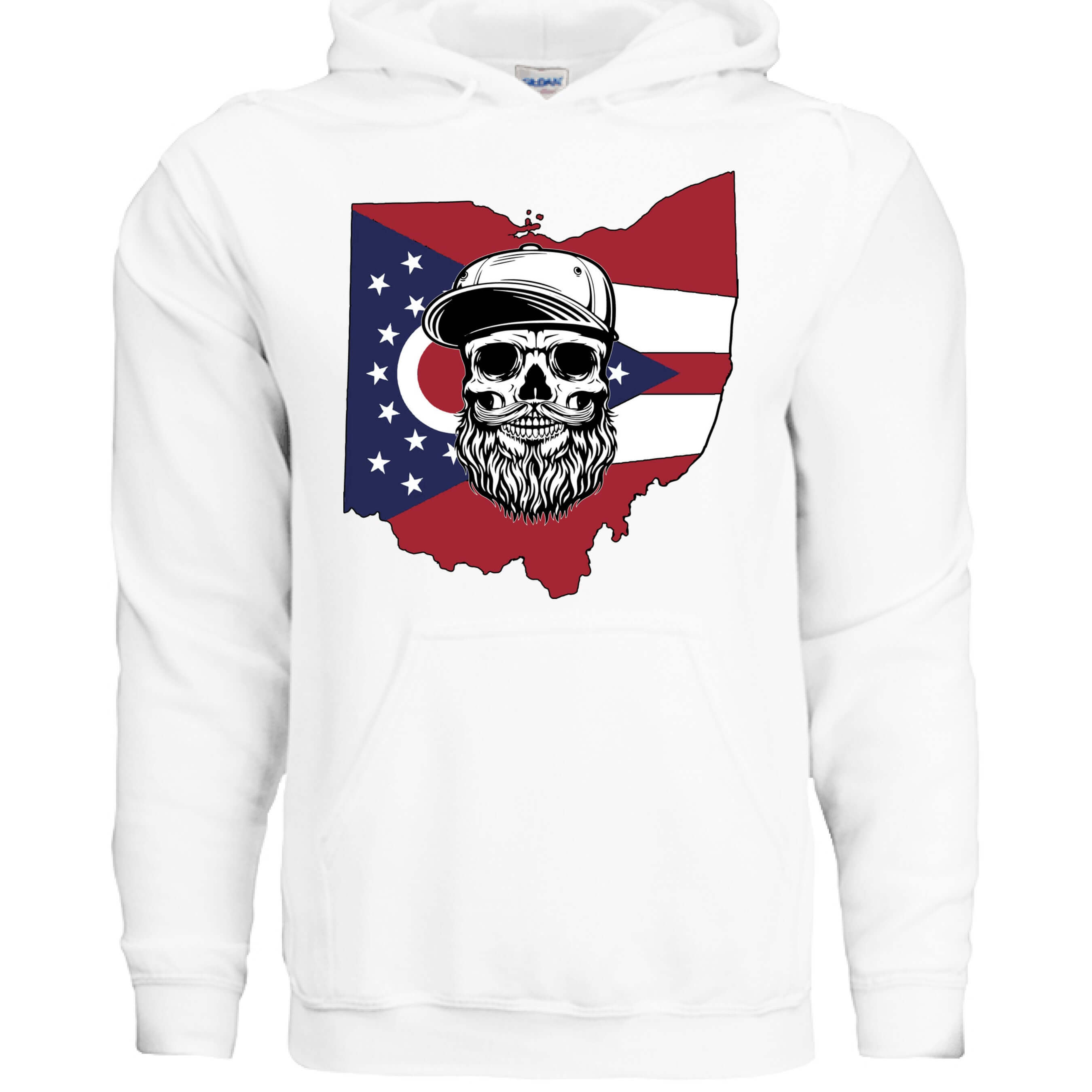 Ohio Beard Pride Hoodie WHITE - FRONT