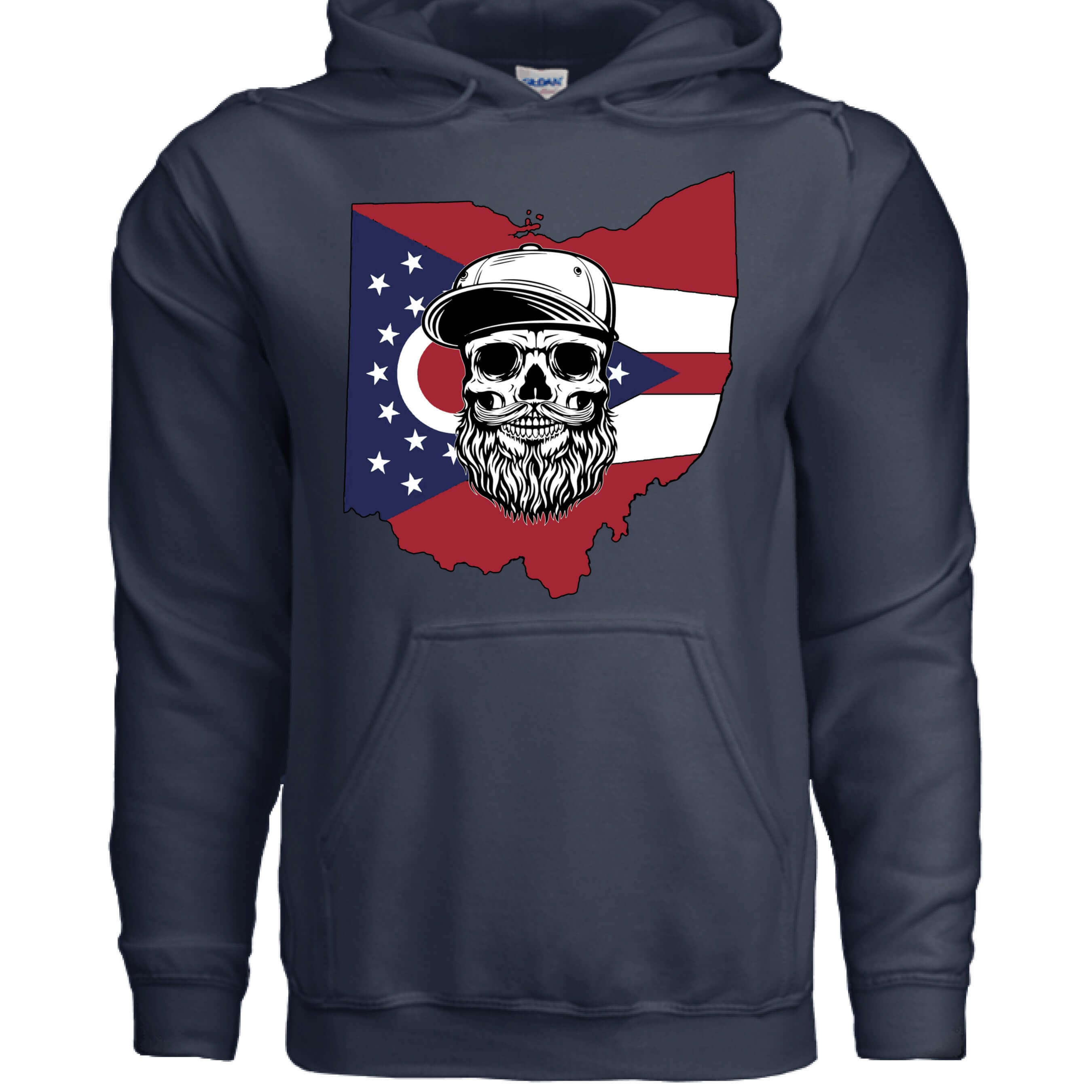 Ohio Beard Pride Hoodie NAVY - FRONT