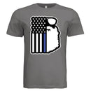 Patriotic Beard and Flag Tee Shirt Design Bearded Symbol of Strength and Unity DARK GREY - FRONT