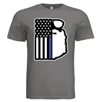 Patriotic Beard and Flag Tee Shirt Design Bearded Symbol of Strength and Unity DARK GREY - FRONT