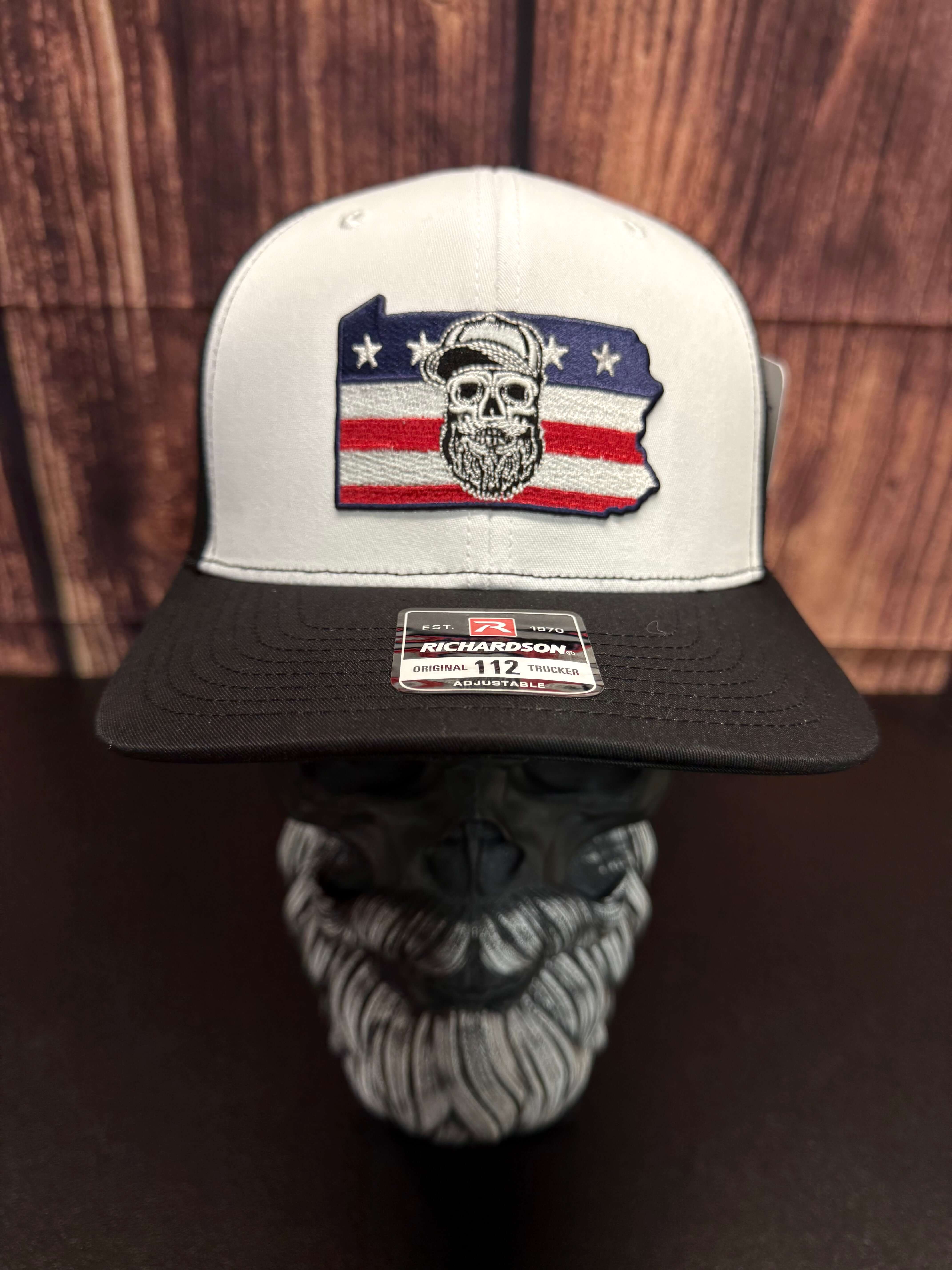 Pennsylvania Beard Skull State Richardson Hat For PA Guys