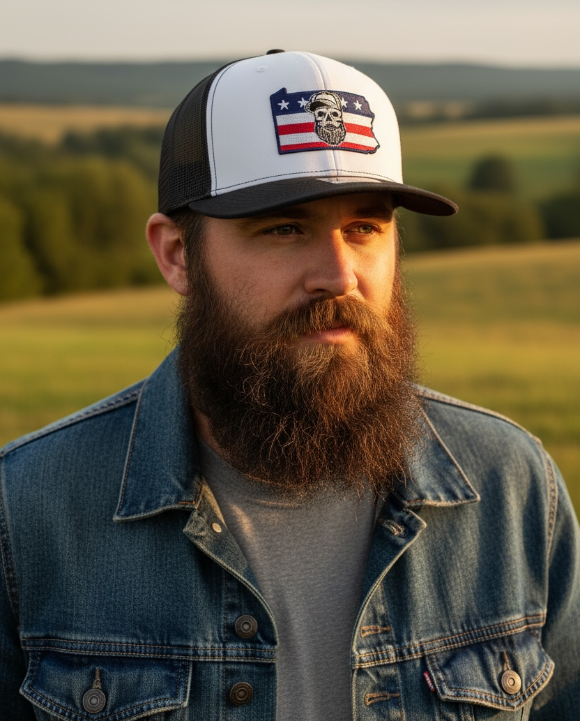 Pennsylvania Bearded Skull State Richardson Hat For PA Guys