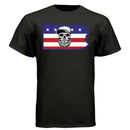 Pennsylvania Bearded Skull Tee – Keystone State Beard Pride BLACK - FRONT