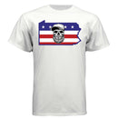 Pennsylvania Bearded Skull Tee – Keystone State Beard Pride WHITE - FRONT