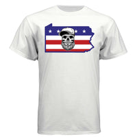 Pennsylvania Bearded Skull Tee – Keystone State Beard Pride WHITE - FRONT