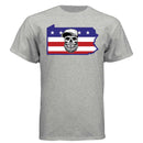 Pennsylvania Bearded Skull Tee – Keystone State Beard Pride LIGHT STEEL - FRONT